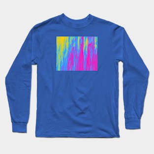 Pan Pride Rough Vertical Stripes Paint Gradient Long Sleeve T-Shirt